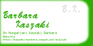 barbara kaszaki business card